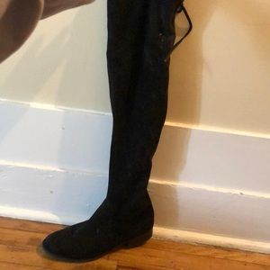 Over the knee black boots